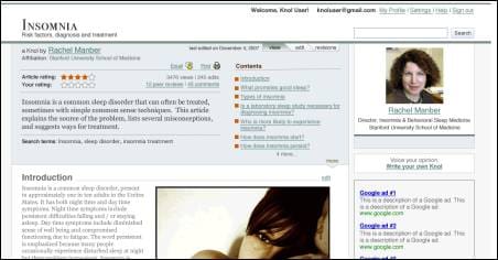 Google Knol screenshot