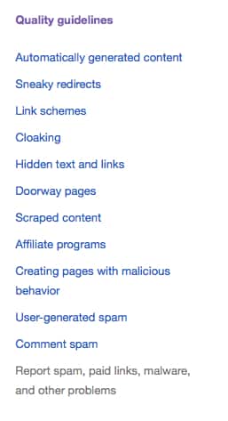 Google Quality Guidelines