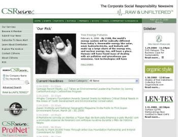 CSRWire homepage