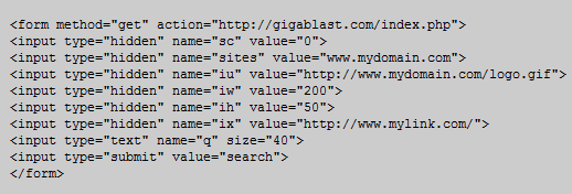 Gigablast Site Search code