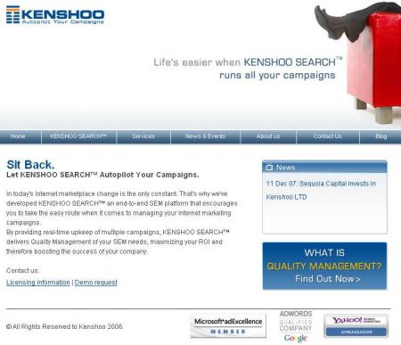 Kenshoo homepage