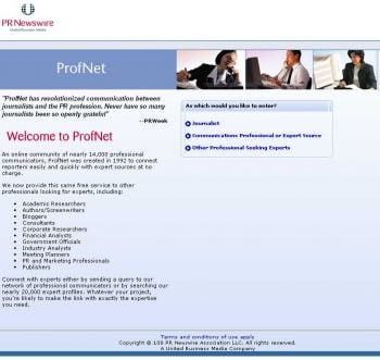 ProfNet homepage