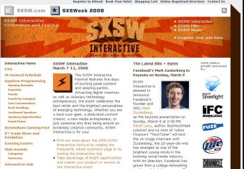 South by Southwest homepage