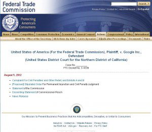 FTC ruling Google Privacy August 9 2012