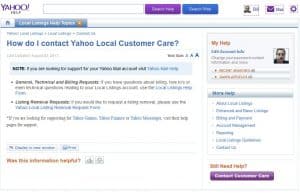 Yahoo Local Customer Care