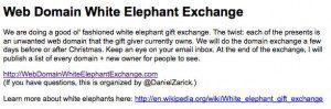 web domain white elephant