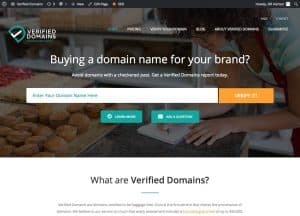 Verified Domains Due Diligence for Domain Names