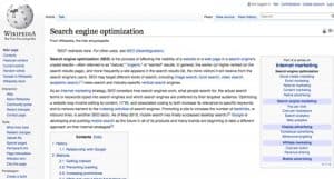 wikipedia search engine optimization
