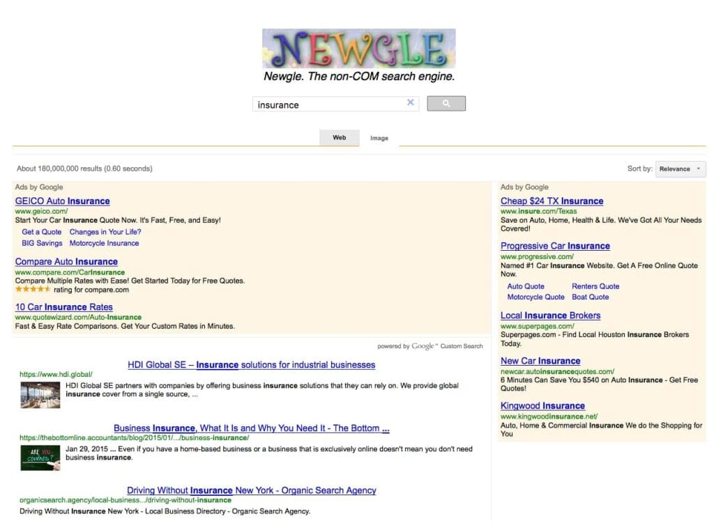 New Search Engine Launched Only Searches New gTLD Domain Names Bill
