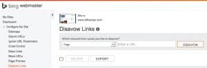 auto disavow links in Bing