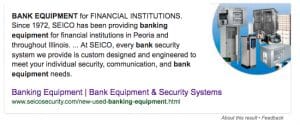 google featured snippets banking equipment