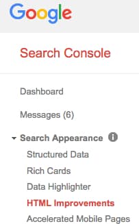 Google search console html improvements