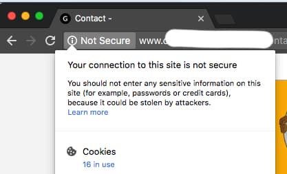 Google Chrome Not Secure Warning