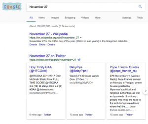 November 27 Google Search Result