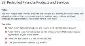 Facebook bans cryptocurrency ads