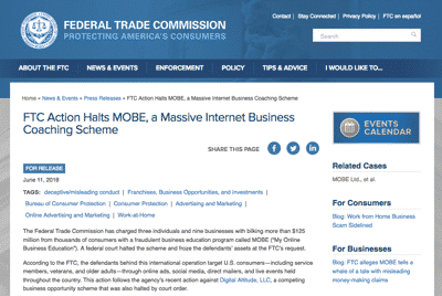 FTC Mobe Internet Marketing Scheme