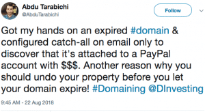 domain name expire paypal