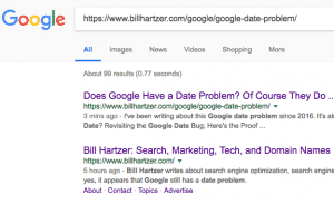 google date in search results