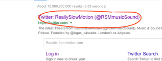 Twitter google search result
