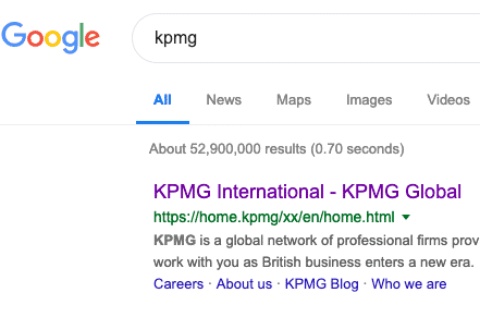 KPMG home page