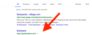 backpack search result