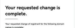 godaddy change of account complete
