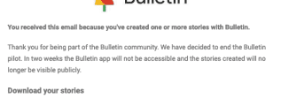 Google Bulleting Shutting Down