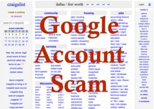 google account craigslist scam