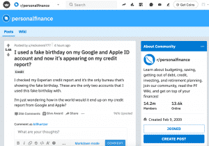 fake birthday on my Google and Apple ID account