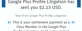 paypal Google Plus Profile Litigation payment