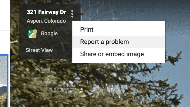 google maps report a problem
