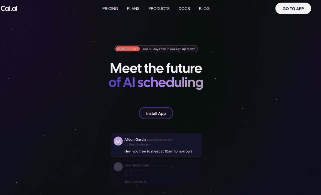 cal.ai scheduling assistant.