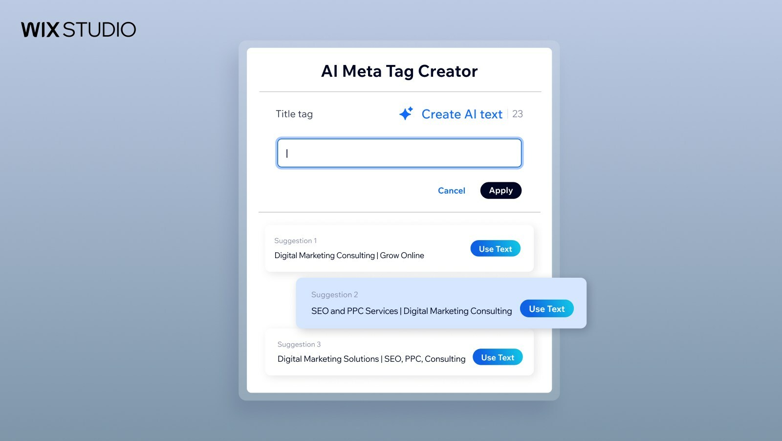 Wix  AI Meta Tag Creator