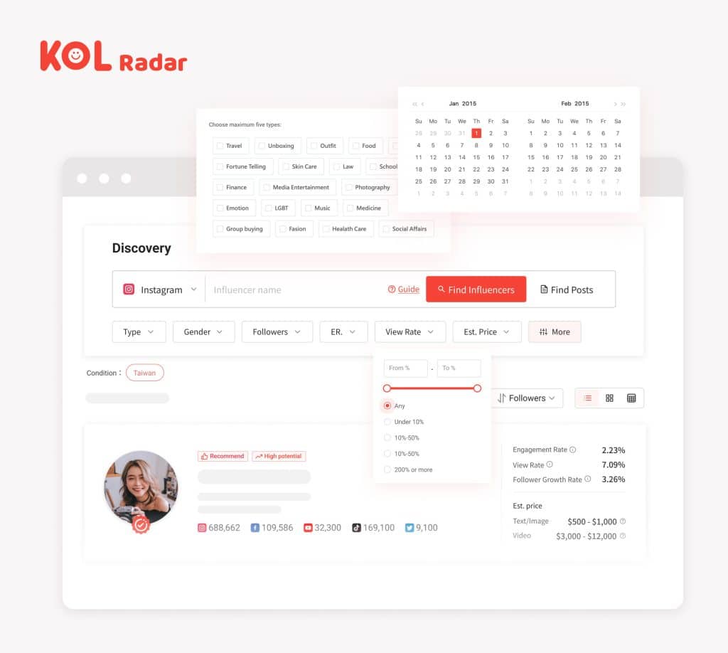 KOL Radar encompasses 2 Million Influencers with Leading AI Search and Analytics