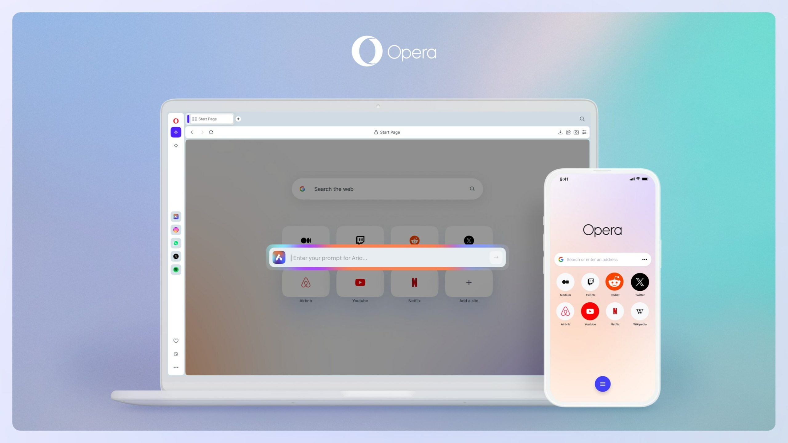 Opera new AI browser Opera One with Aria native browser AI